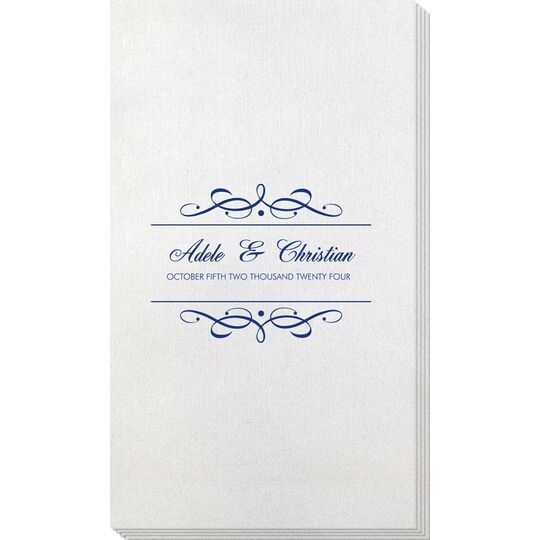 Royal Flourish Framed Names with Text Bamboo Luxe Guest Towels